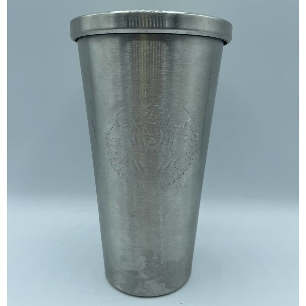 Starbucks 20 Ounce Stainless Steel Tumbler Pressed Siren Mermaid Logo No Straw